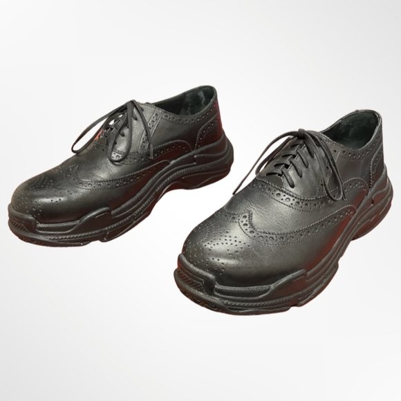 NWOT Girotti Men\'s Black Wingtip Dress Shoes with Sneaker Bottom Size 43 main image 7